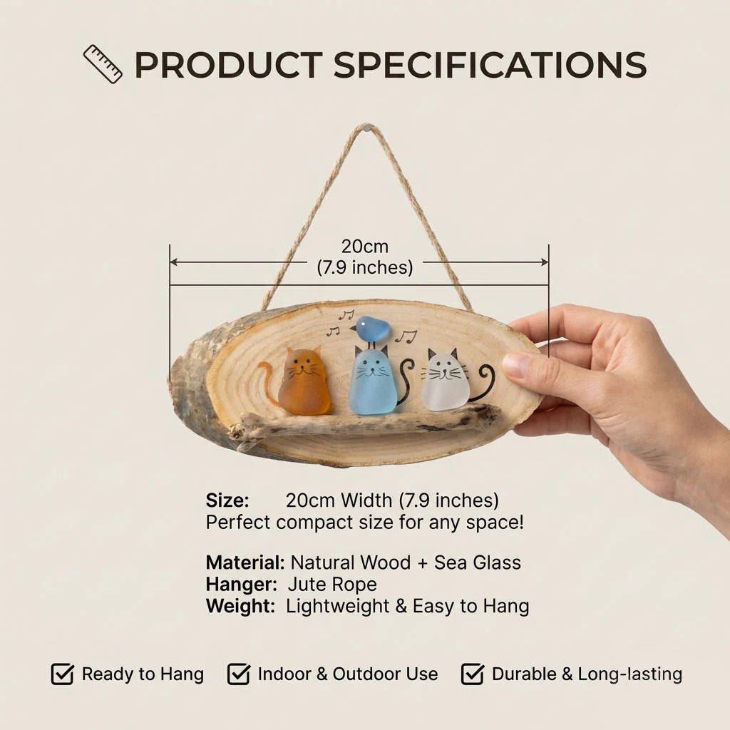 π»π Super Cute Sea Glass Cat Wall Hanging β¨πΎ