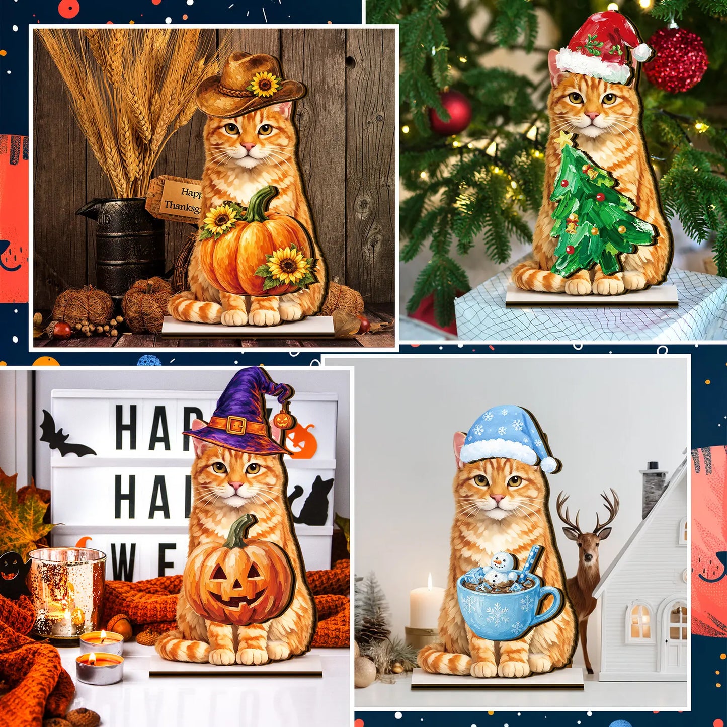 ๐พ Interchangeable Seasonal Animal Wooden Decor Set