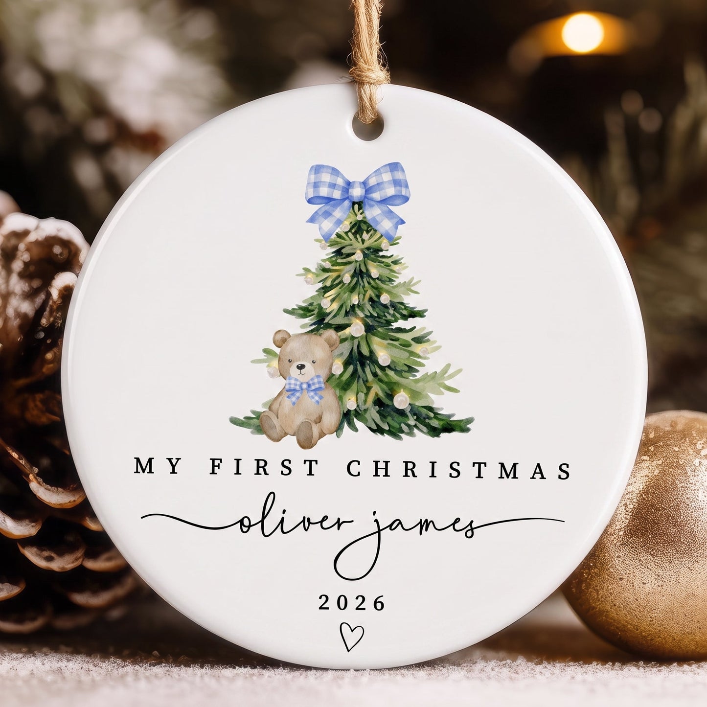 Personalized Baby First Xmas Ornament with Baby Name