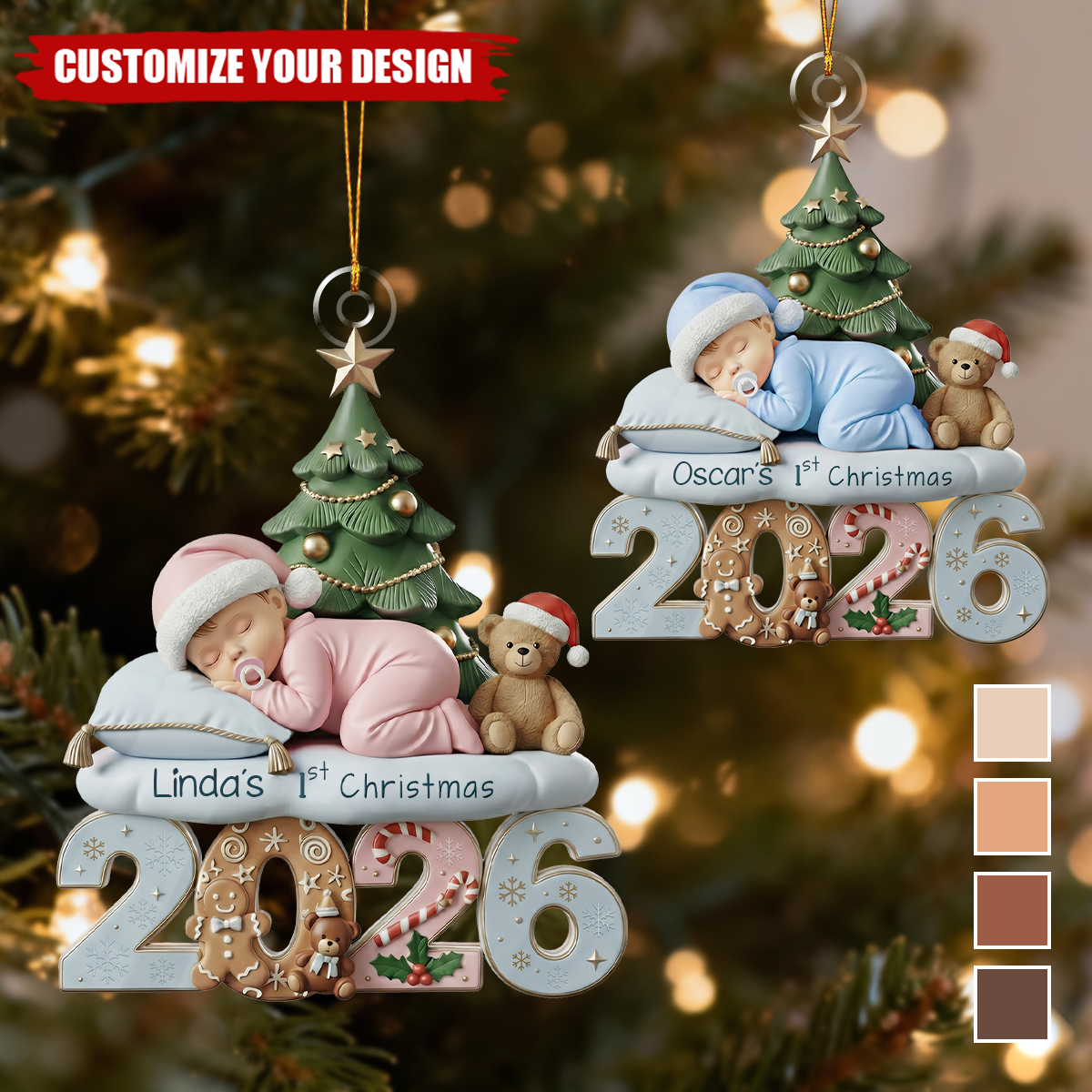 🎄👶Custom Baby’s First Christmas Ornament, Newborn Baby Keepsake