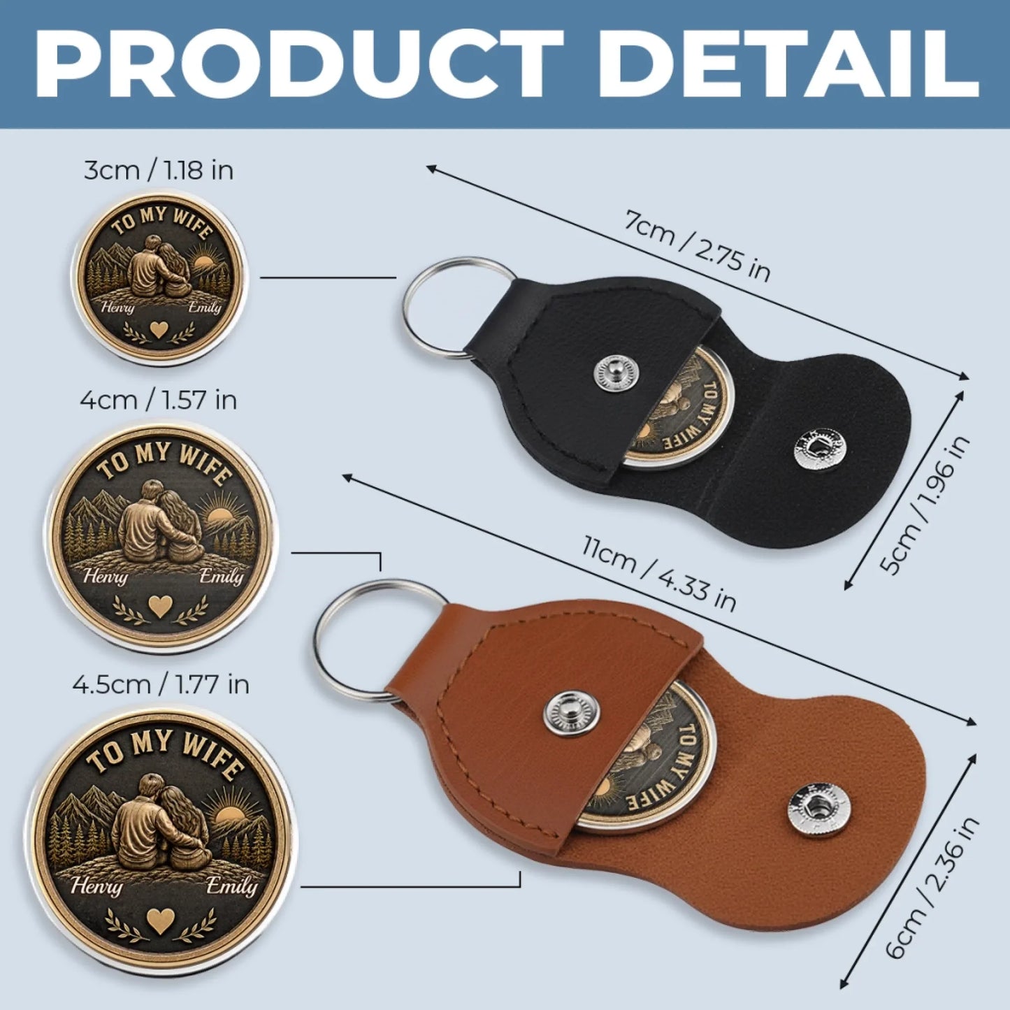 Custom Pocket Hug - Personalized Anniversary Wedding Gifts For Husband And Wife, Him And Her - Love Token Lasts Forever