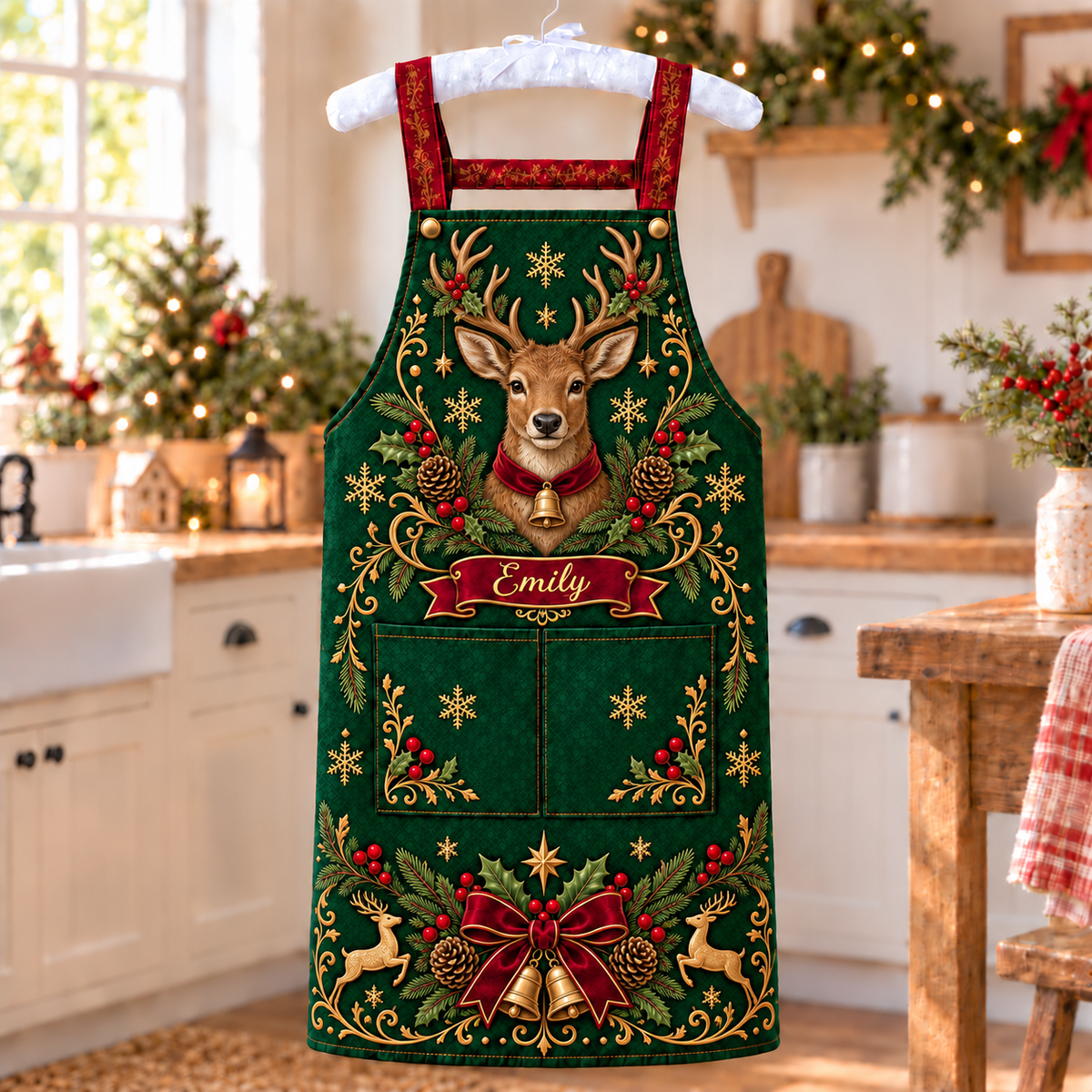 π Personalized Christmas Apron β For the One Who Makes Christmas Feel Like Home β€οΈ