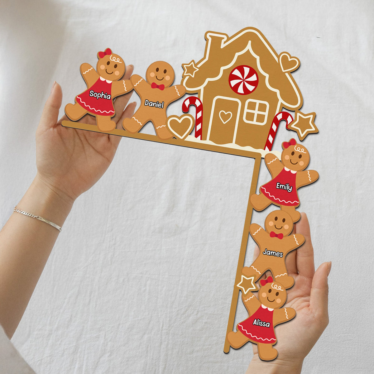 Gingerbread House Christmas Decoration - Personalized Door Corner Sign
