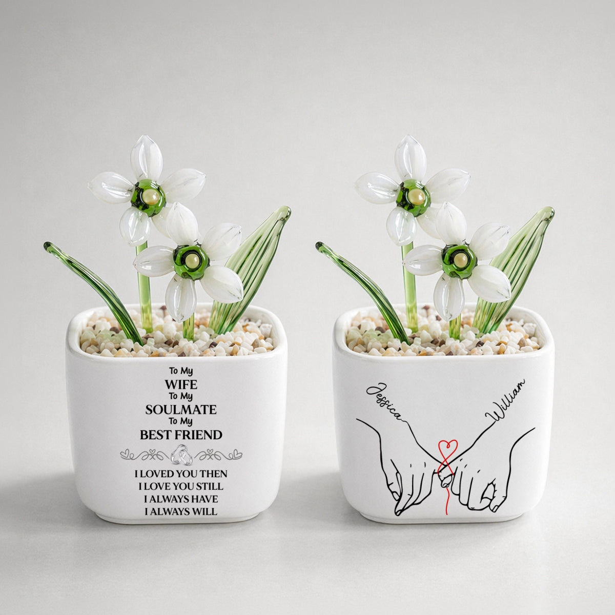 To My Wife Soulmate Best Friend - Personalized Custom Glass Birth Month Flower