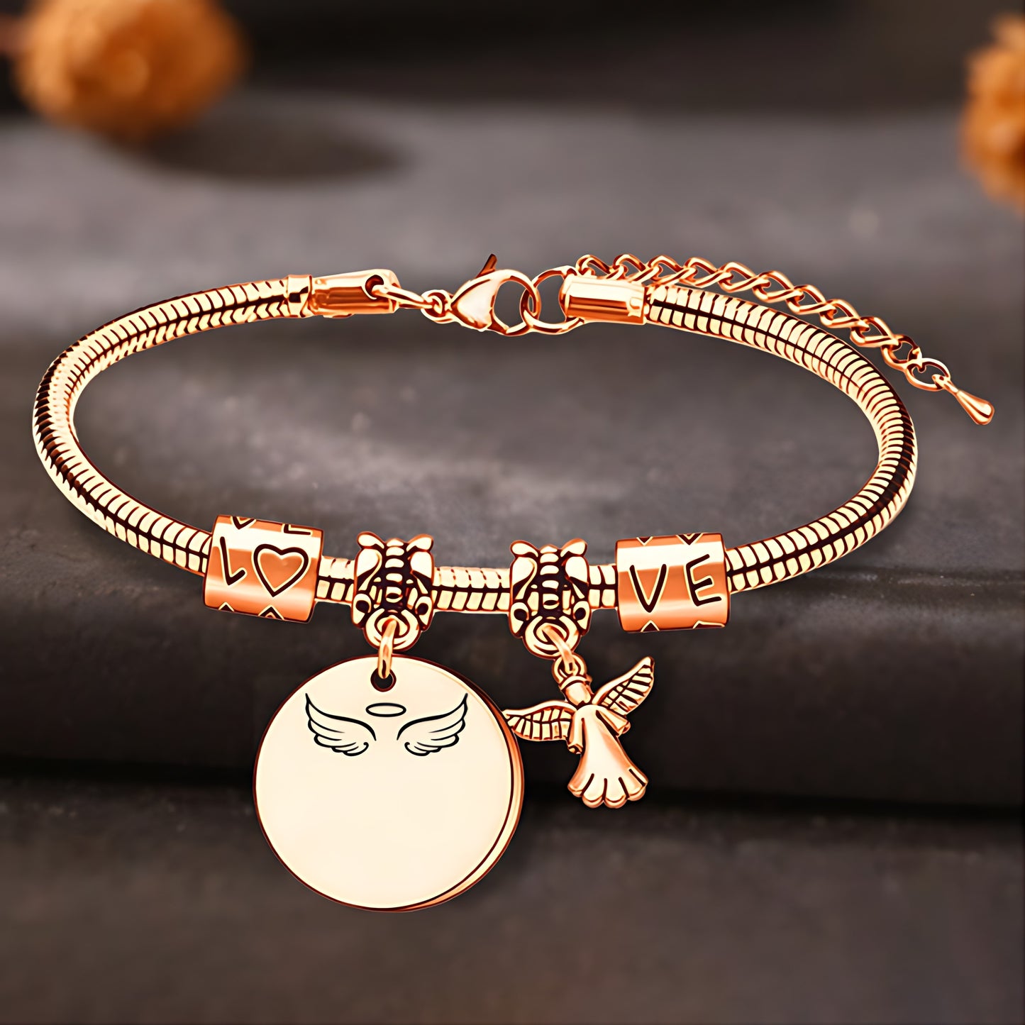 Always In My Heart, Personalized Angel Memorial Bracelet