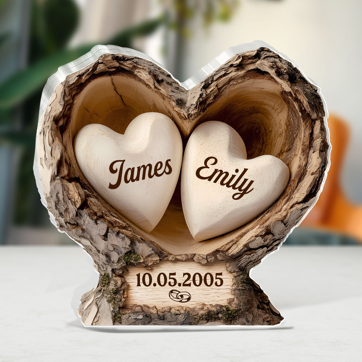 Hearts Within - Personalized Custom Shaped Squared Acrylic Plaque