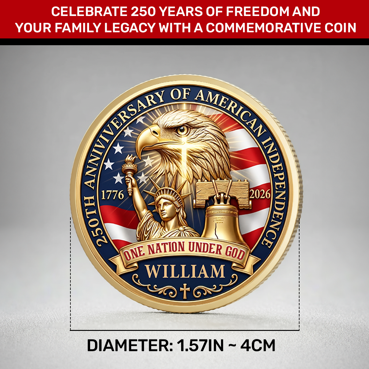 One Nation Under God | Personalized Commemorative Coin