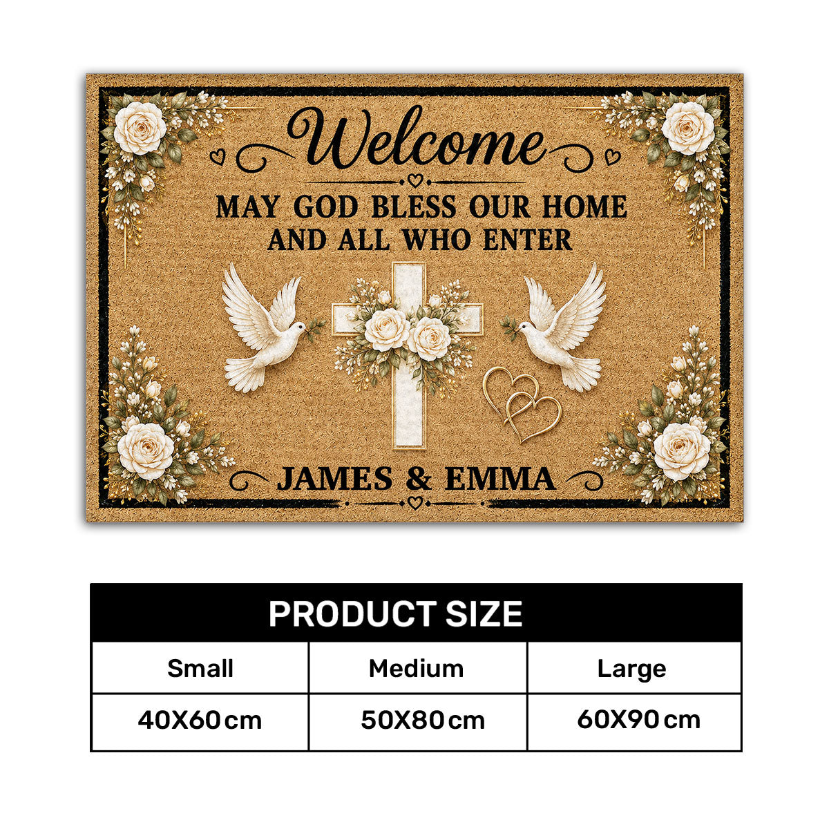 May God Bless Our Home And All Who Enter - Personalized Doormat