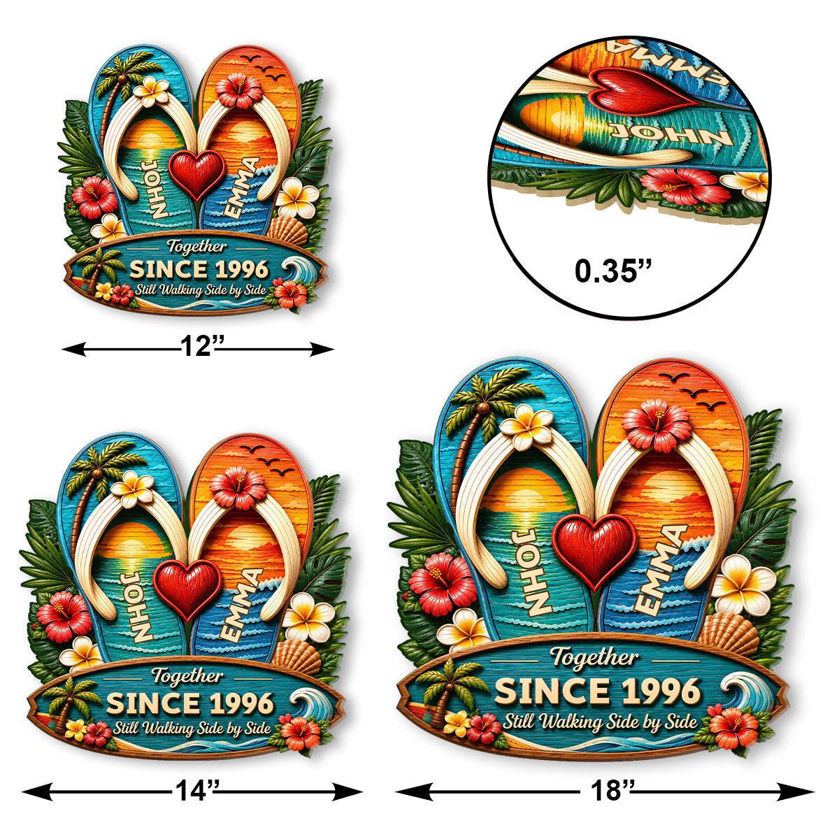 Still Walking Side By Side - Personalized Wooden Door Sign