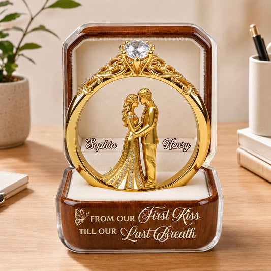 From Our First Kiss Till Our Last Breath - Personalized Custom Shape Acrylic Plaque - Romantic Keepsake Gift For Husband And Wife