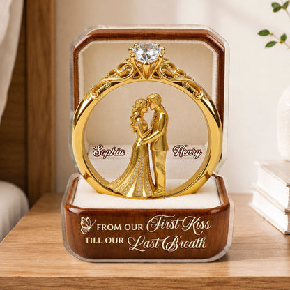 From Our First Kiss Till Our Last Breath - Personalized Custom Shape Acrylic Plaque - Romantic Keepsake Gift For Husband And Wife