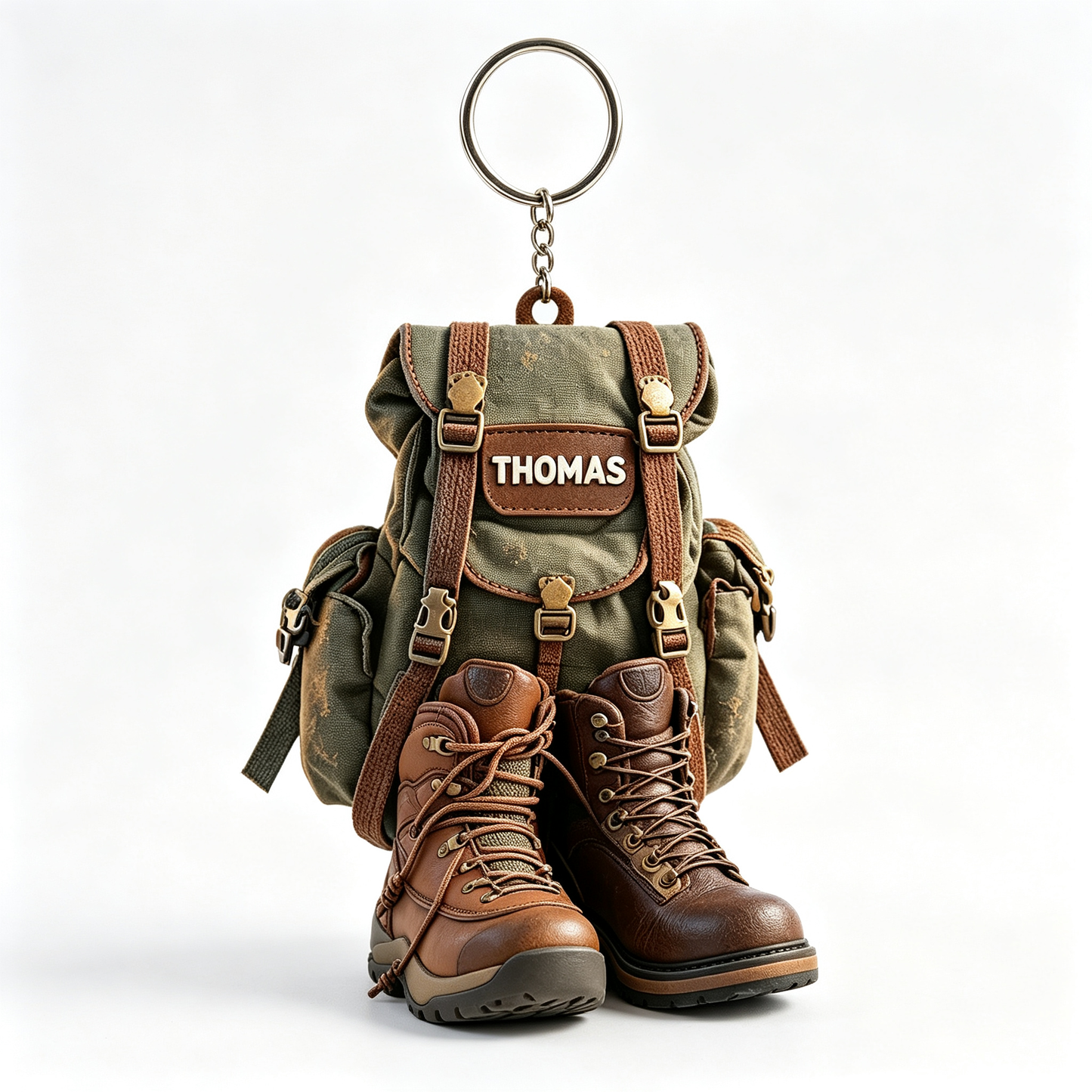 Personalized Hiking Keychain, Hiking Lovers Christmas Ornament