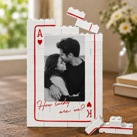Personalized Photo Rectangle Building Blocks – “King & Queen” Couple Gift – Custom Anniversary Keepsake
