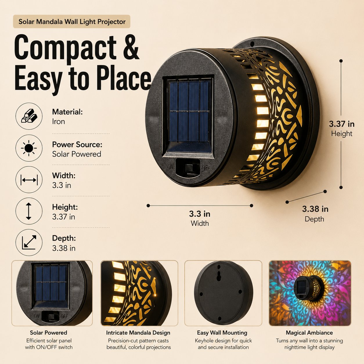 🌙 2026 New Solar Mandala Lights