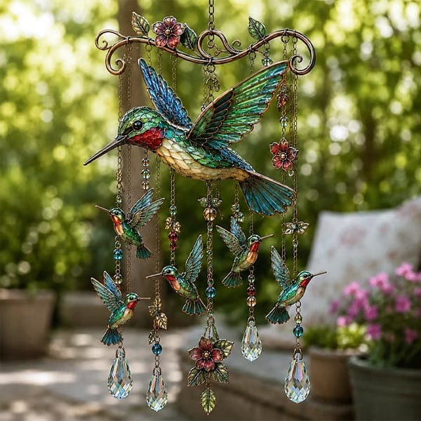 🕊️🎐Graceful Hummingbird Wind Chime| 🌬️ Whispering Wind & Shining Light