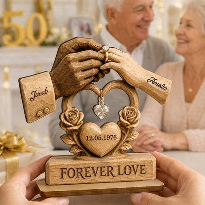 Couple Wedding Keepsake, Anniversary Gift - Personalized 2-Layered Wooden Plaque - Heartfelt Gift for Him, for Her
