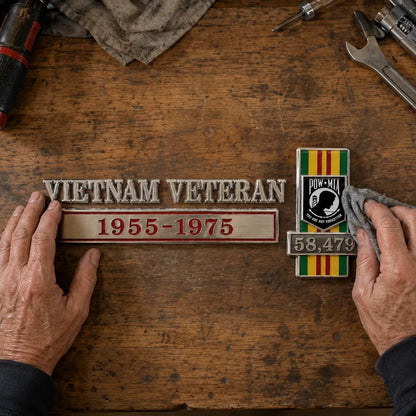 🎖️- Vietnam Veteran Tribute Car Emblem Metal Badge
