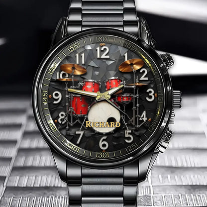 Personalized Rock Around the Clock Guitar Watch for Music Lovers