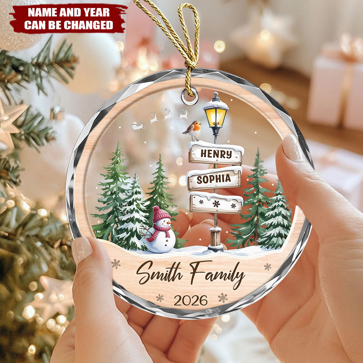 Home In Our Hearts - Personalized Circle Glass Ornament