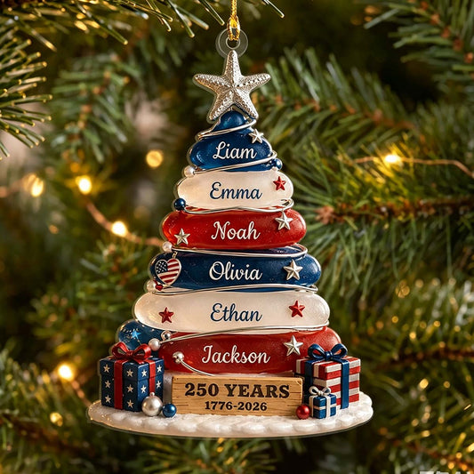 Personalized 250th Anniversary Family Christmas Ornament