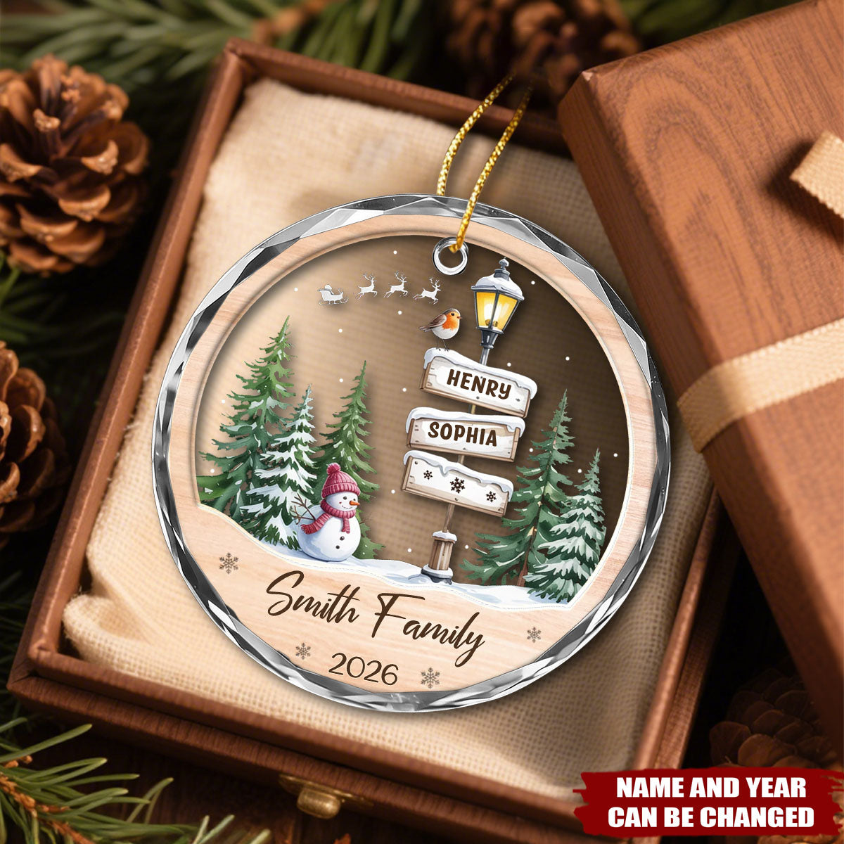 Home In Our Hearts - Personalized Circle Glass Ornament
