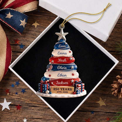Personalized 250th Anniversary Family Christmas Ornament