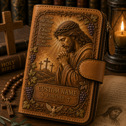 Personalized Christian Wallet – Custom Name Faith Wallet with Bible Verse