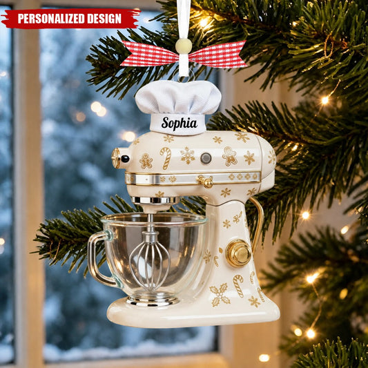 Personalized Baking Mixer Xmas Ornament, Home Baker Keepsake