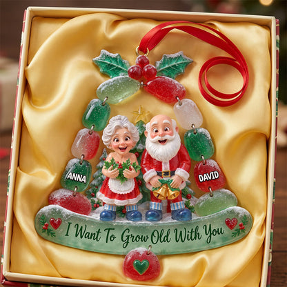 Mischievous Old Couple Acrylic Ornament - Personalized Gift For Couples