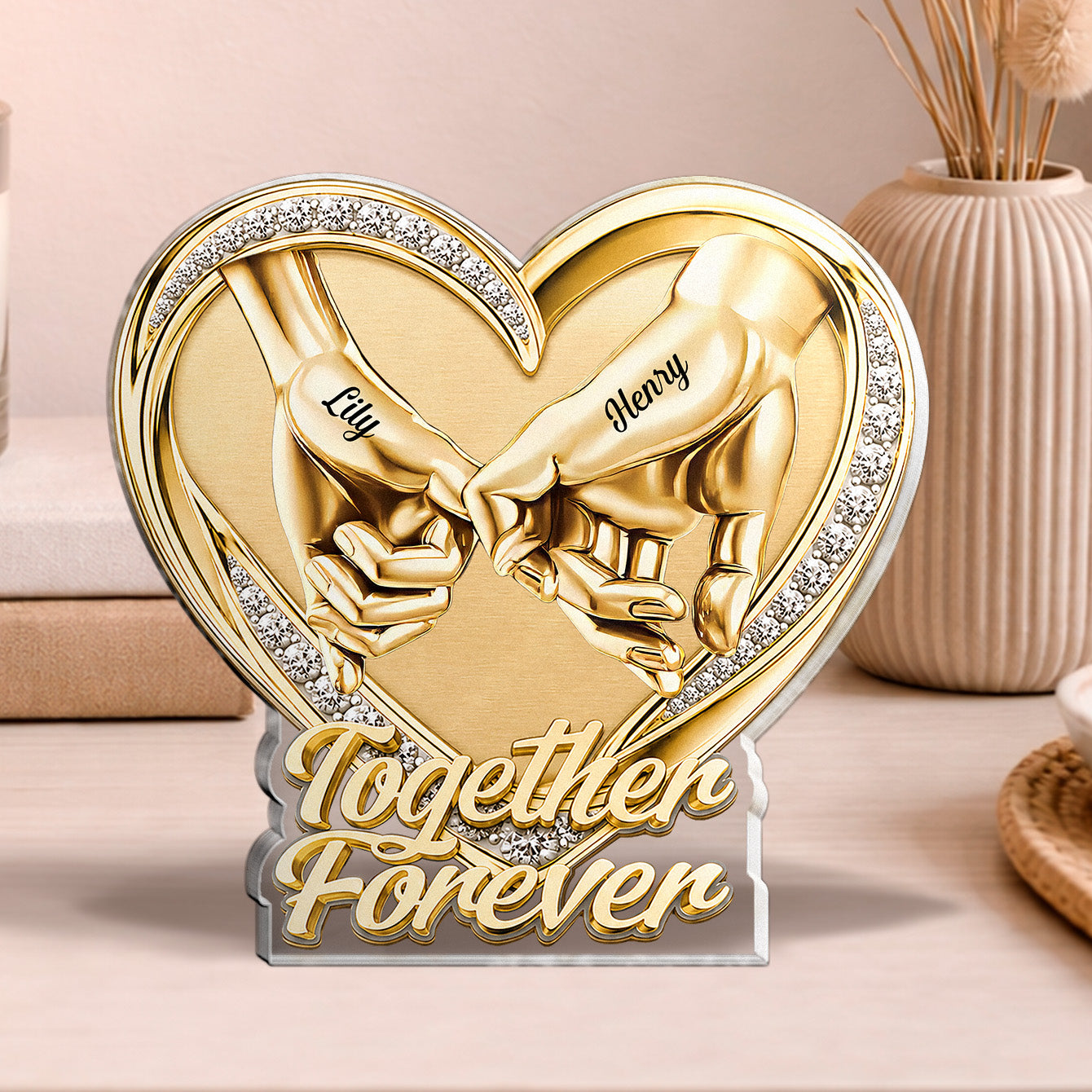 Together Forever - Personalized Custom Shape Acrylic Plaque - Romantic Gift For Couples, Husband And Wife, Him And Her