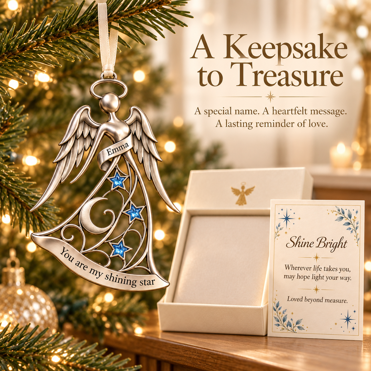 Personalized Guardian Angel Keepsake Ornament with Premium Gift Box & Card 👼✨
