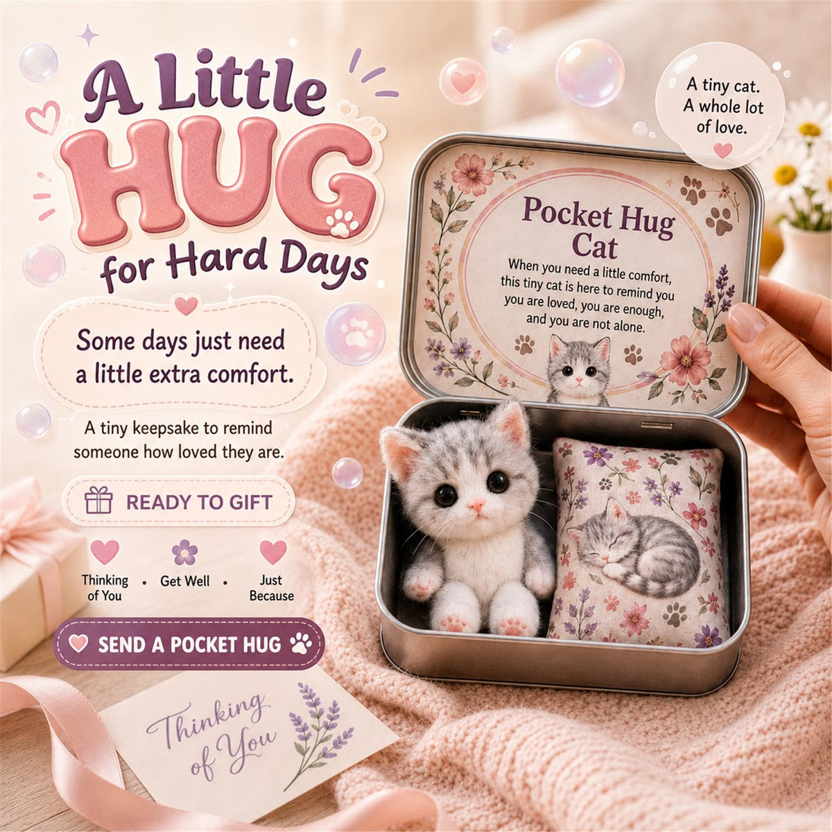 Pocket Hug Plush Keepsake Tin – Mini Comfort Gift (BUY 2 10% OFF)
