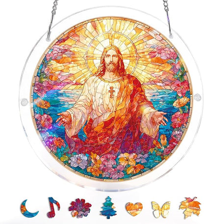 Acrylic Jigsaw Puzzle Suncatcher - Holy Light of Jesus Light💖
