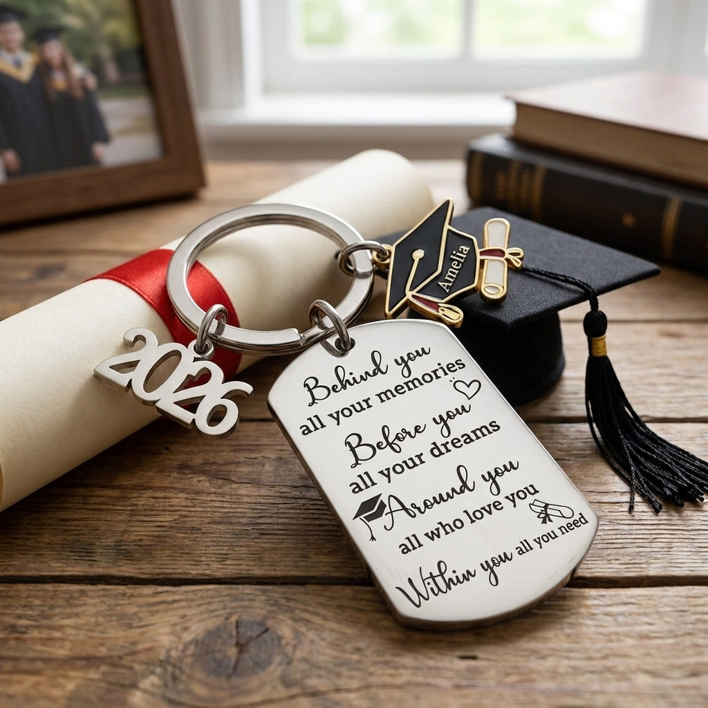 Graduation Gift -Family Personalized Custom Graduation Keychain