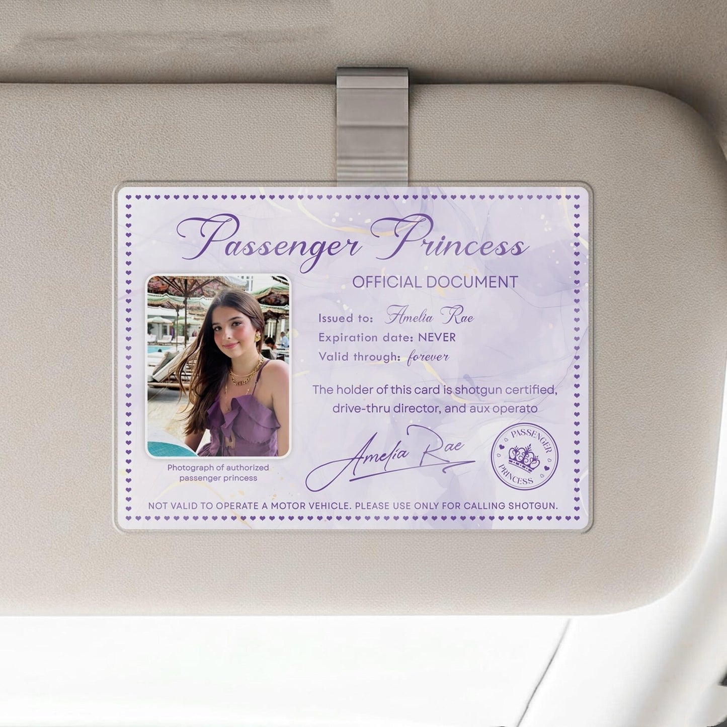 Personalized Passenger Princess Card– Forever Valid VIP Card
