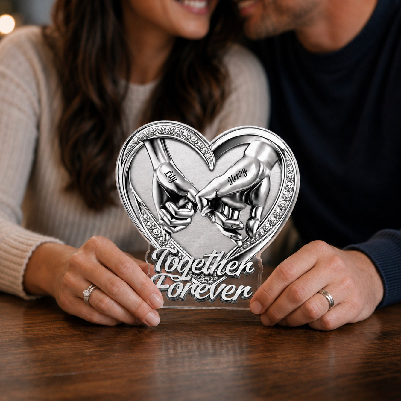 Together Forever - Personalized Custom Shape Acrylic Plaque - Romantic Gift For Couples, Husband And Wife, Him And Her