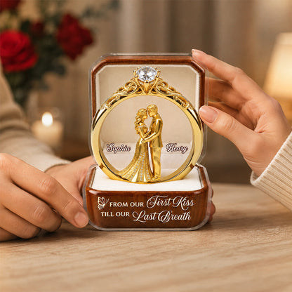 From Our First Kiss Till Our Last Breath - Personalized Custom Shape Acrylic Plaque - Romantic Keepsake Gift For Husband And Wife