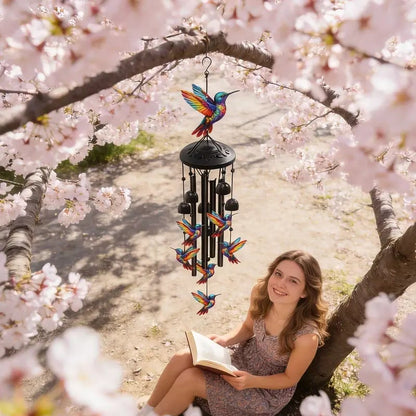 🔥Last Day 60% OFF🔥-🐦Vintage Colorful Hummingbird Wind Chime with Metal Tubes and Bells