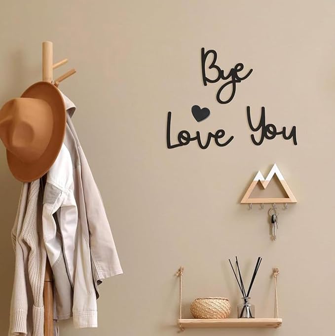 "Love you Bye" ✨Wooden Wall Hanging Sign Decoration - No Wall Damage