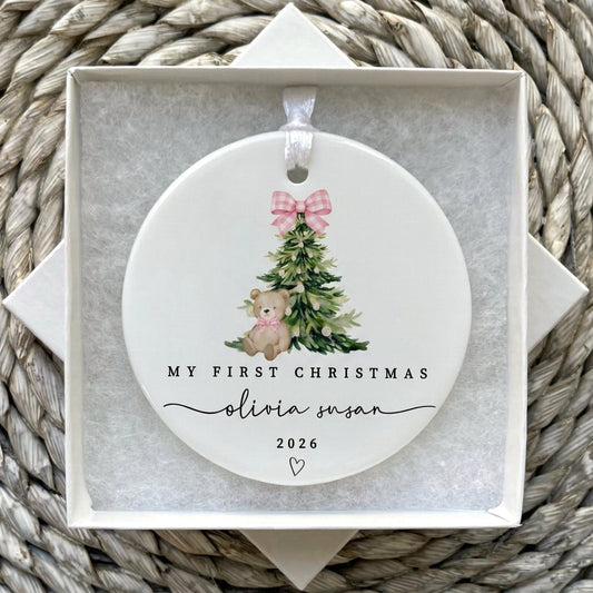 Personalized Baby First Xmas Ornament with Baby Name