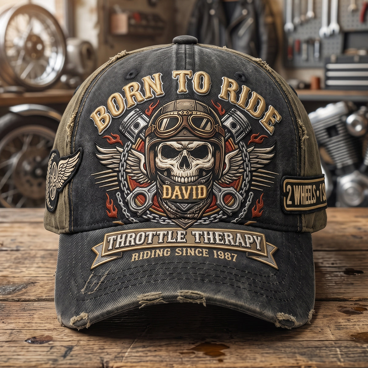 Vintage Rider Skull Classic Cap - Personalized Gifts