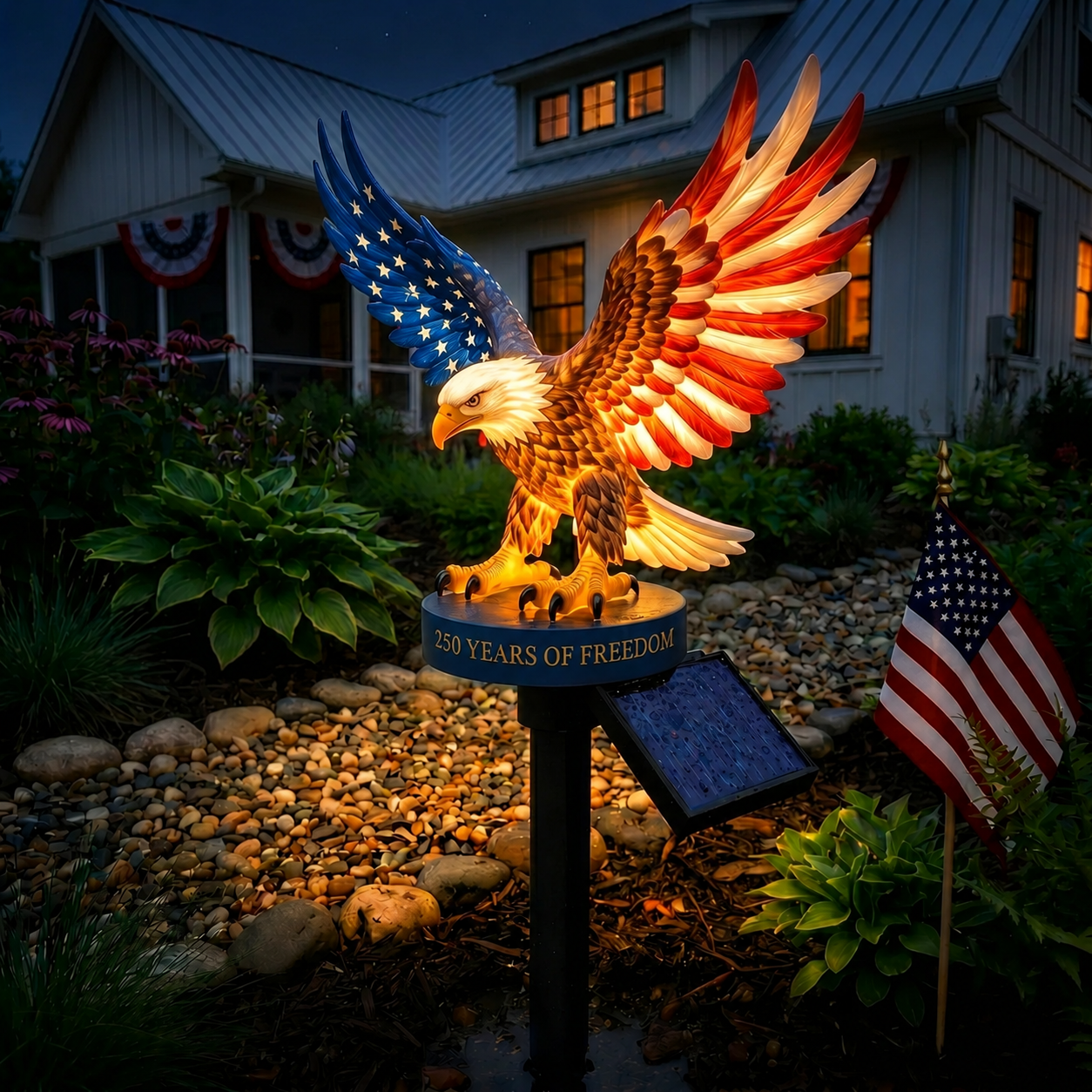 2026 Solar Eagle Garden Light – A Glowing Tribute to American Freedom