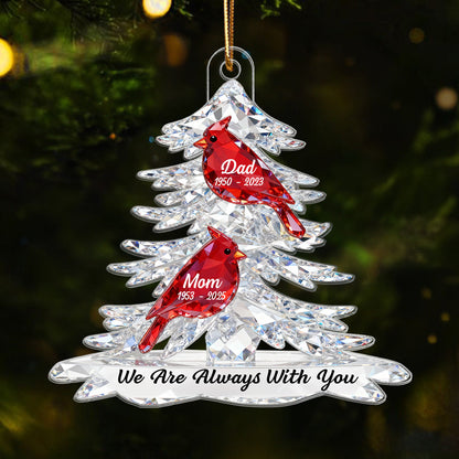 Cardinals Memorial - Personalized Acrylic Ornament - Remembrance Gift, Sympathy Gift For Whole Family, Extended Family