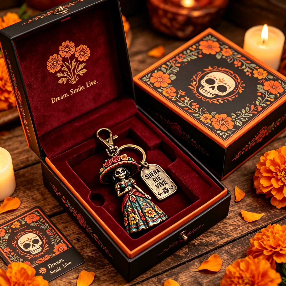 💀 Day of the Dead Skull Keychain Collection