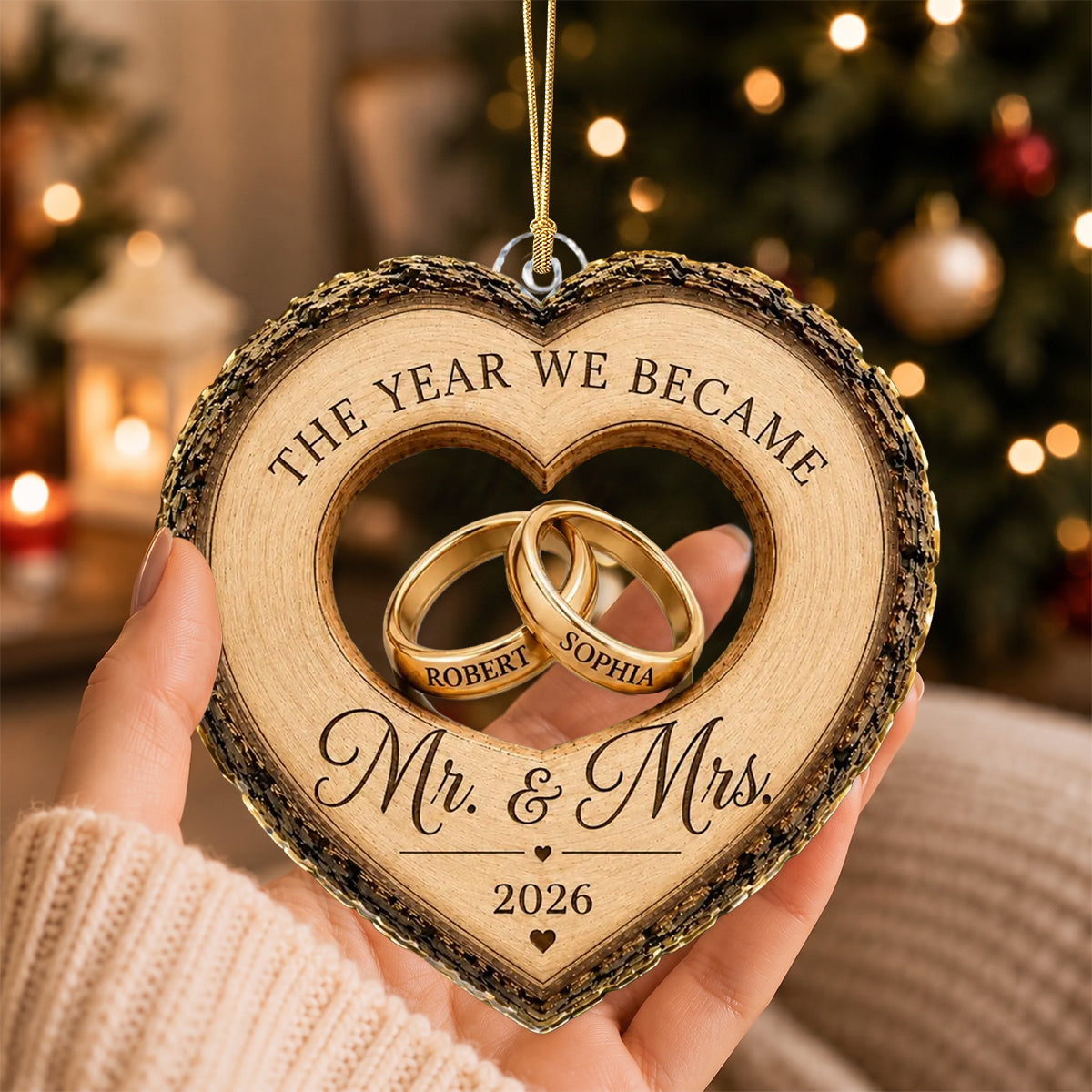 Personalized First Christmas As Mr & Mrs Acrylic Ornament