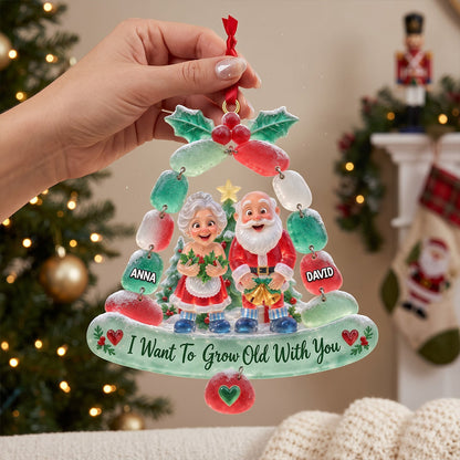 Mischievous Old Couple Acrylic Ornament - Personalized Gift For Couples