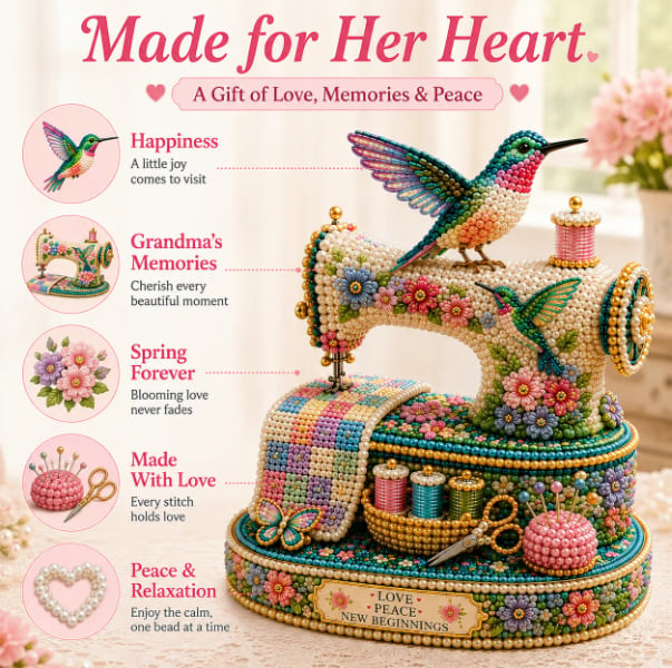 🐦🌸 Spring Hummingbird Sewing Machine DIY Kit 🧵 3D Spring Keepsake Edition💐