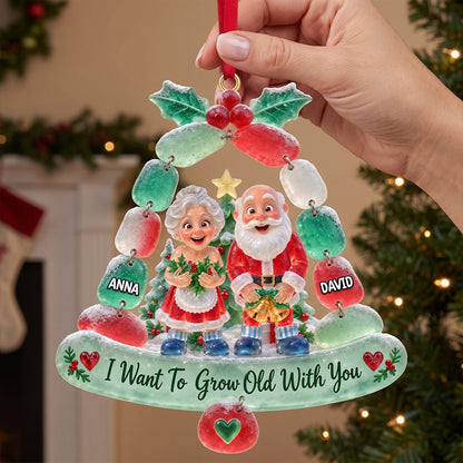 Mischievous Old Couple Acrylic Ornament - Personalized Gift For Couples
