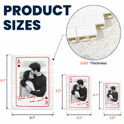 Personalized Photo Rectangle Building Blocks – “King & Queen” Couple Gift – Custom Anniversary Keepsake