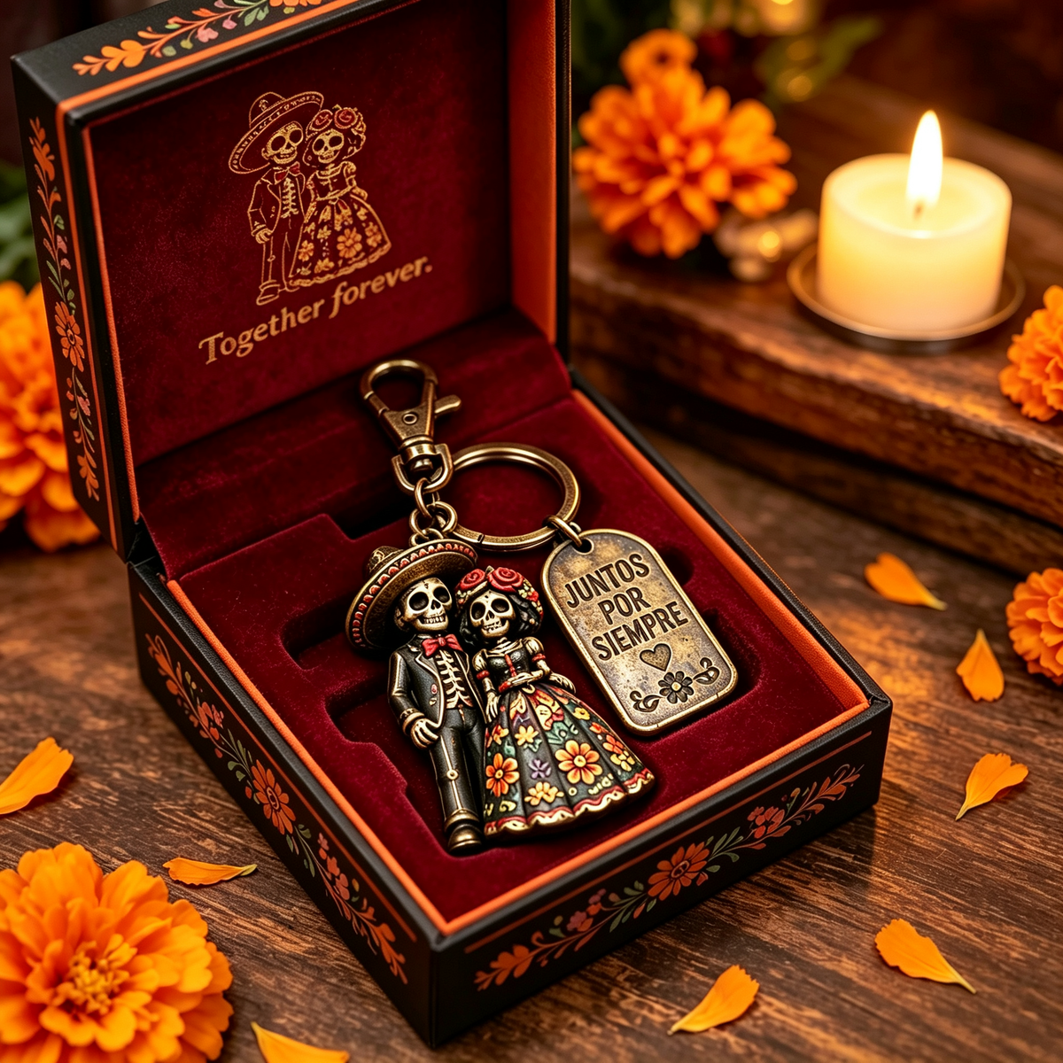 💀 Day of the Dead Skull Keychain Collection
